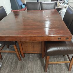 Renewed Woody Dining Table With 6 Chairs 