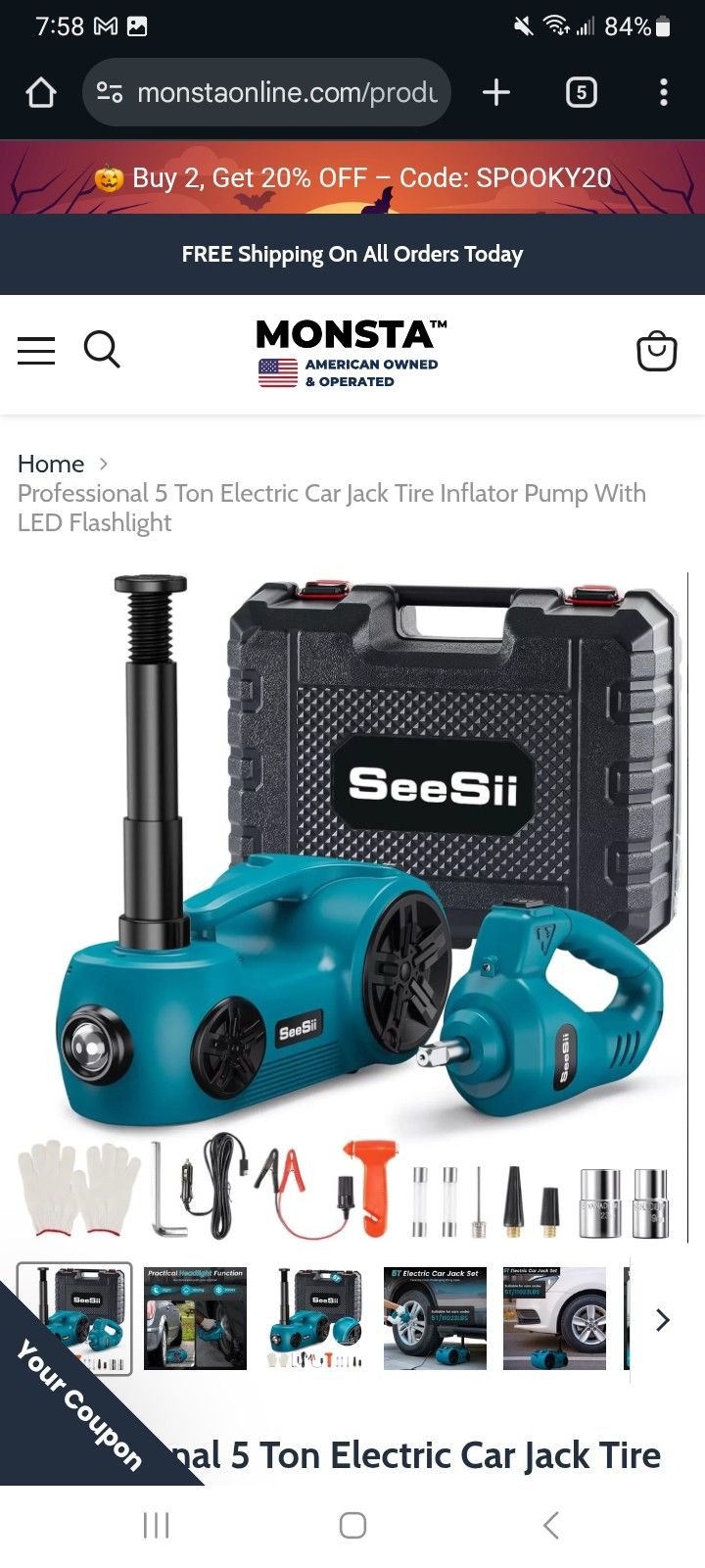 5 Ton Electric Jack And Compressor