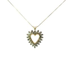 Ladies 1ctw Diamond Heart Pendant 10k Yellow Gold 3.4 Grams W/ 20” Box Link Necklace 11054334