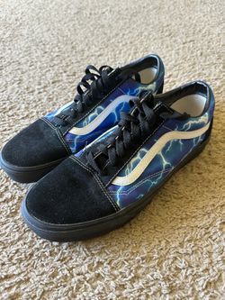 Blue & Black Lightning Vans Men’s Size 10 Excellent Condition