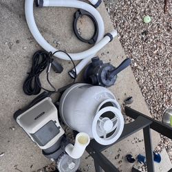 Intex SX2100 Pump, Sand Filter, and Hoses