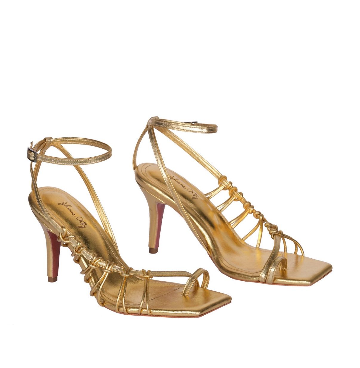 Johanna Ortiz Aventurera Nocturna Leather Sandals gold
