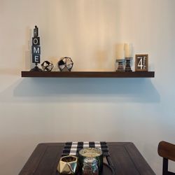 Faux Brown Wood Floating Shelf