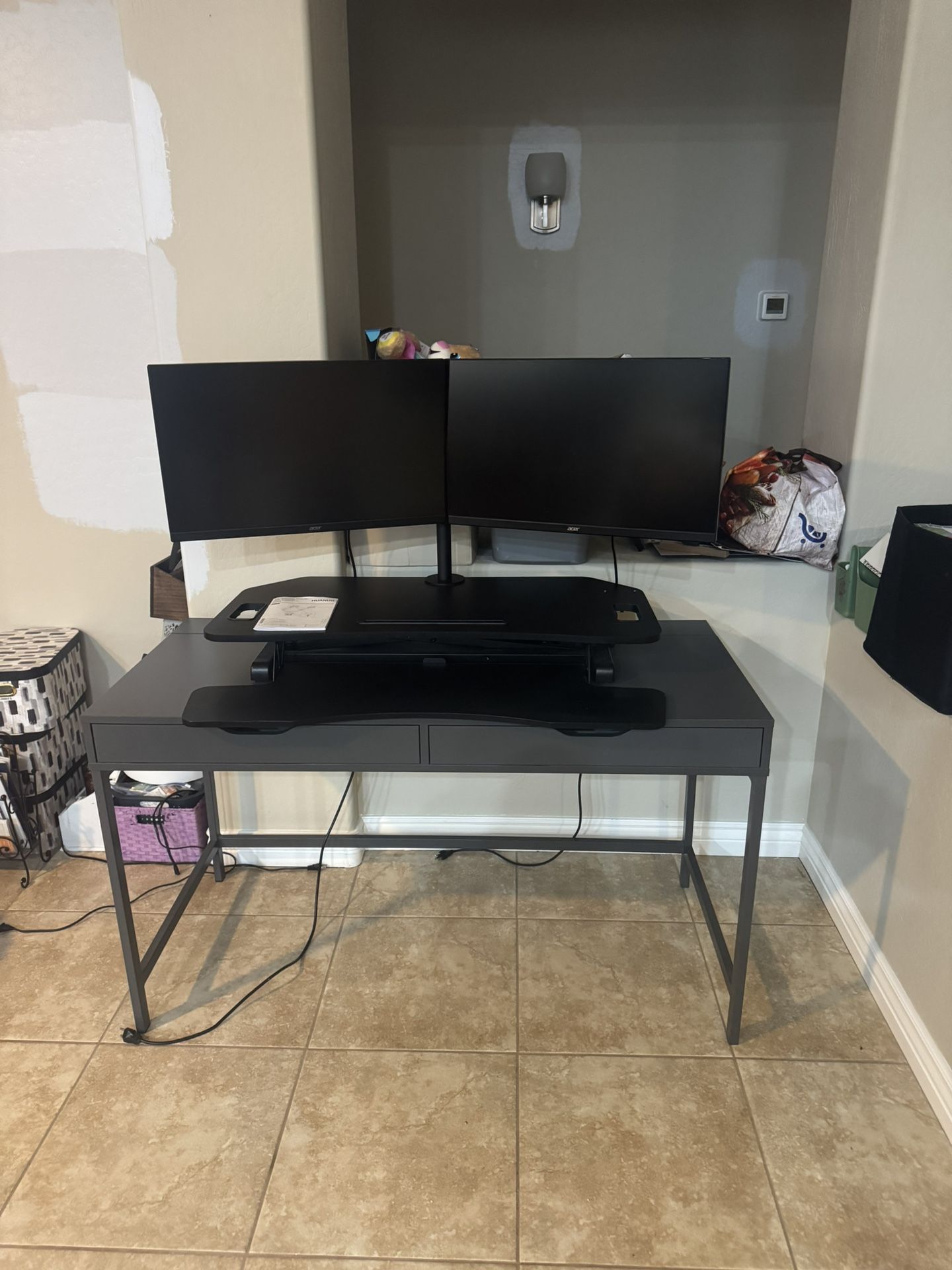 Desk With Dual monitors
