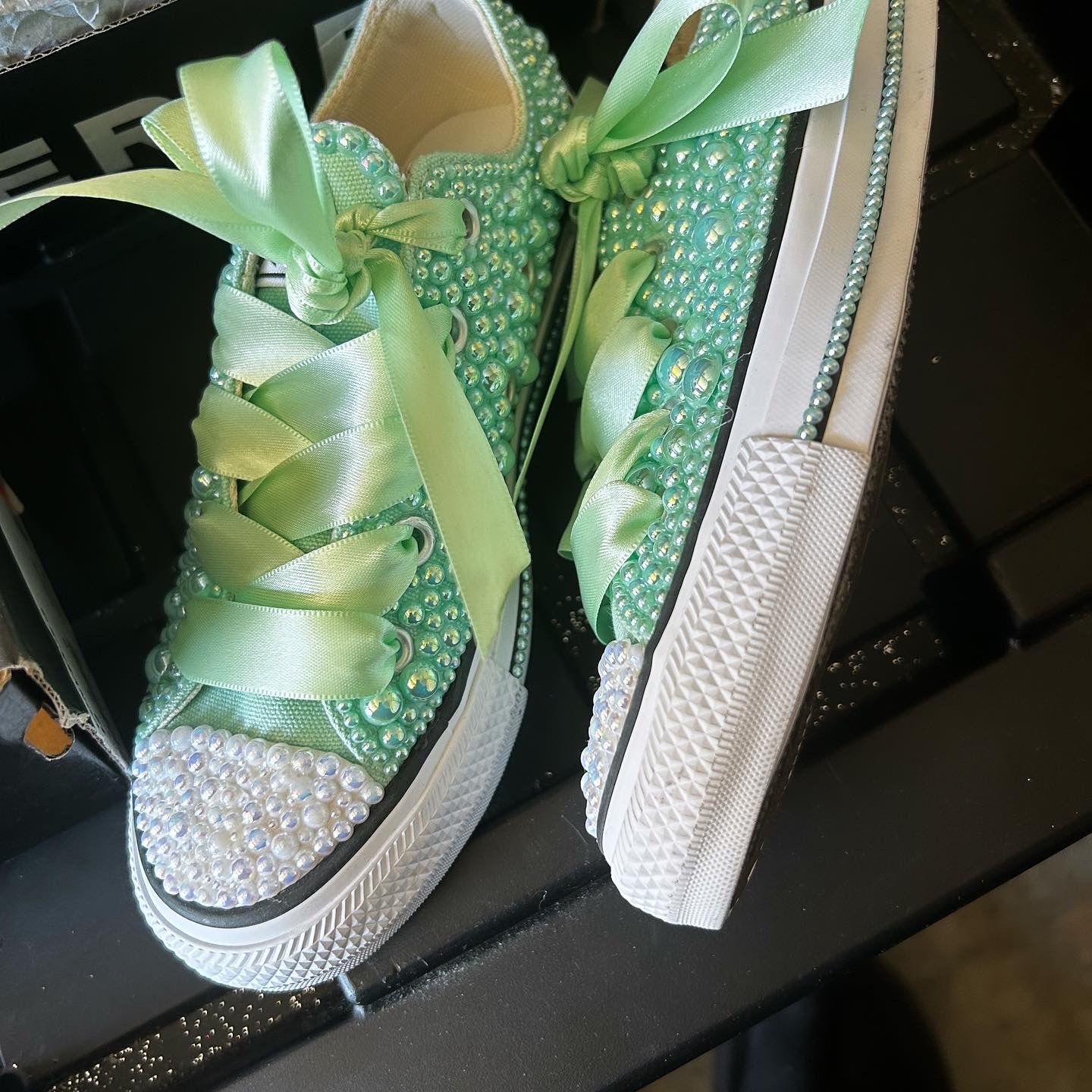 Size 12 Youth mint Green Converse