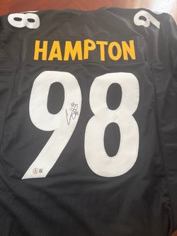 Pittsburgh Steelers Autograph Jersey XL Casey Hampton x 2 Super Bowl Champion