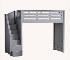 Pottery barn kids Catalina stair loft bunk gray
