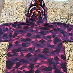 BAPE Camo Shark Zip Up Hoodie  XXL