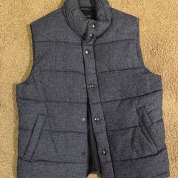 Men's Banana Republic Heather Blue Puffer Vest Size Medium