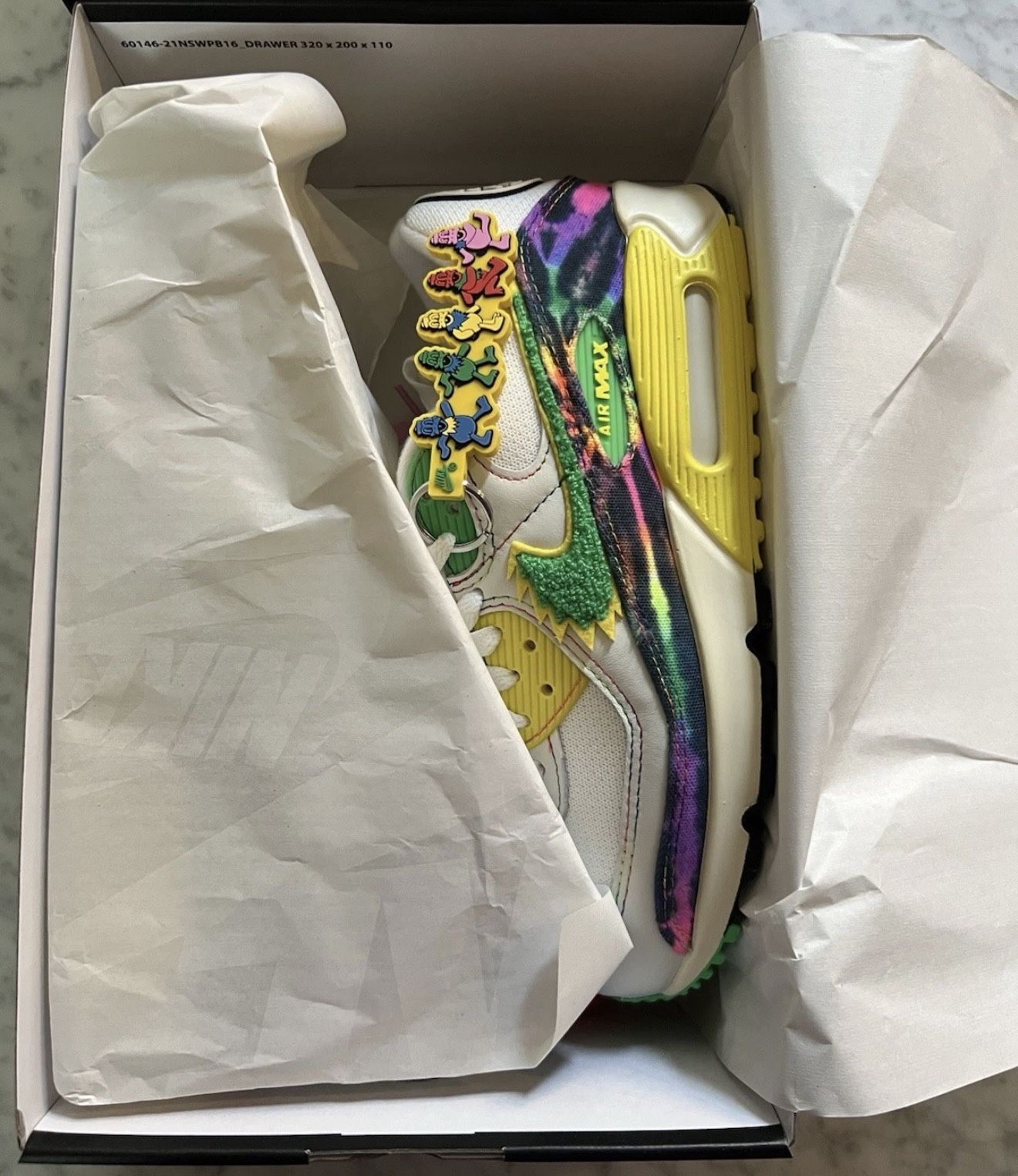 Nike Air Max 90 x Grateful Dead x University Of Oregon “Grateful Ducks” Size 7