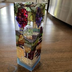 Hand painted Glass vase 