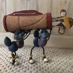 Ants Carrying Golf Clubs Figurine As Seen In Last Pic Some Damage 13x10”