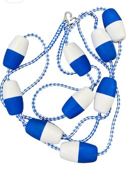 60ft Swimming Pool Safety Rope and Float Kit Pre-Assembled Shallow End Divider with Stainless Steel Hooks