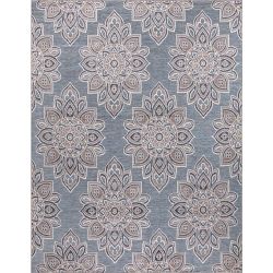 Blue 8 ft. x 10 ft. Floral Indoor/Outdoor Area Rug