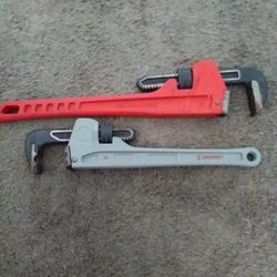 Milwaukee 18 Inch Pipe Wrench And A 14inch Crescent Wrench 