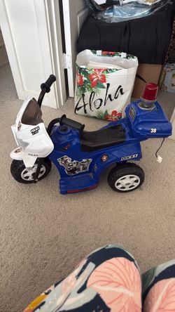 Kids Police Ride On Motorcycle With Light