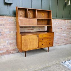 Mid Century Modern Heywood Wakefield 2 Piece Hutch Wall Unit Credenza Vintage 