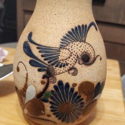 Tonala Mexican folk art pottery vase