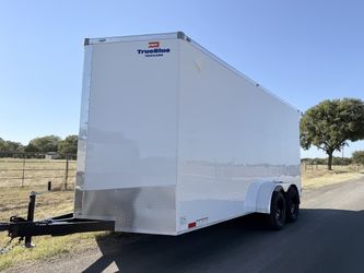 Enclosed 7x16 Cargo Trailer, Tandem Brake Axles, Ramp Door 