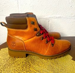 Timberland Women's Sz 9 Lace Up Boots - Brown and Red