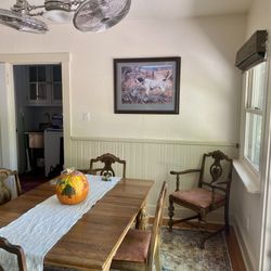 Antique Rustic Dining Table & 6 Chairs