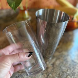 Stainless Steel Glass Bartender Cocktail Shaker Drink Mixer Bar Tools Set