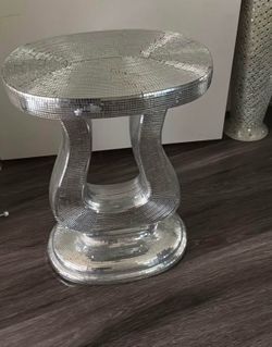 Disco Ball Mirrored Console Table