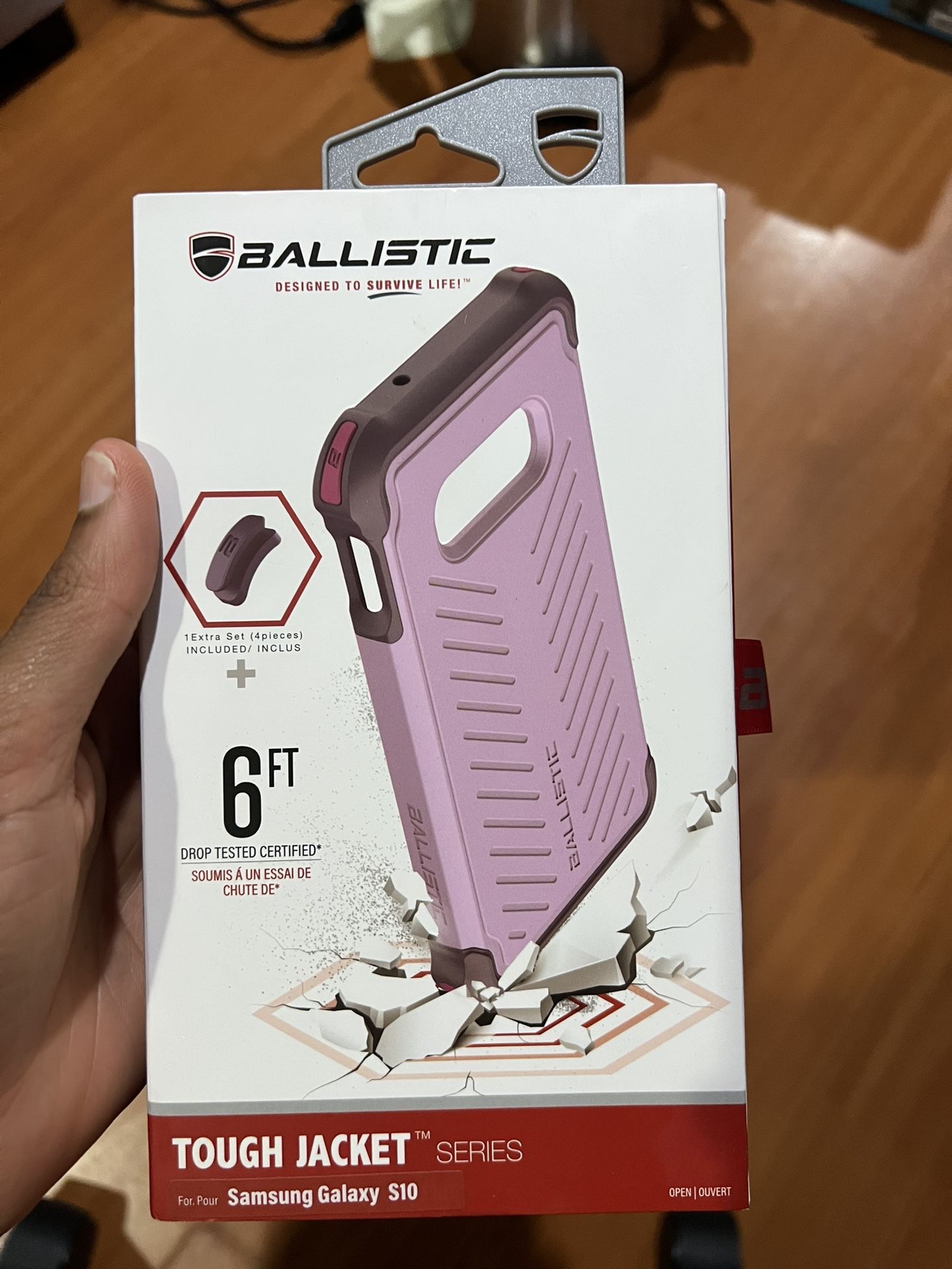 New Ballistic Protector Case for Samsung Galaxy S10 Tough Jacket Pink/Purplle