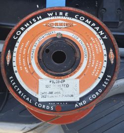 1956 Vintage CORNISH WIRE COMPANY Cotton Wrapped Wire 18/2 18 Gauge