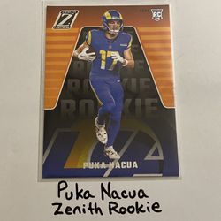 Puka Nacua Los Angeles Rams WR Zenith Rookie Card. 