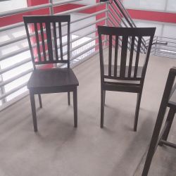 Espresso Wooden Dining Chairs, Set Of Two 