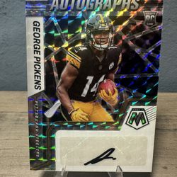 2022 Panini Mosaic George Pickens #RAM-GP Rookie Auto Silver Mosaic PRIZM SP RC