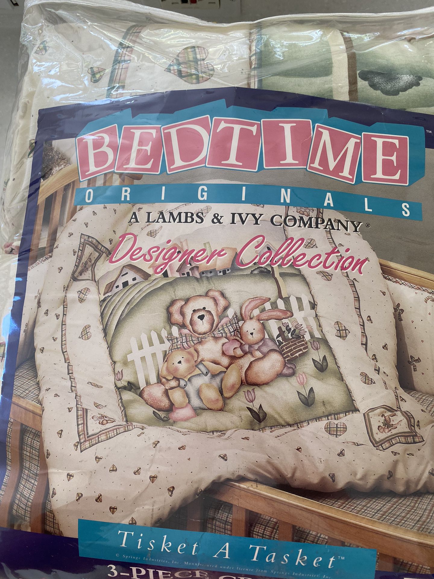 Crib Set - Bedtime Originals Designer Collection - Bears & Bunnies - Quilt, Bumper & Crib Skirt, $20