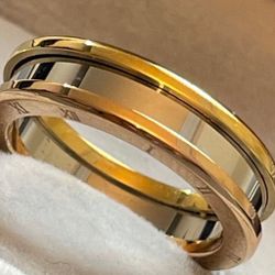 Silver and gold wedding band size 8