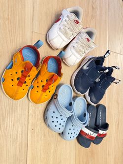 FREE  -  6&6.5C Toddler Shoe Bundle – Nike, Crocs, Tommy Hilfiger