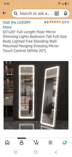 Full length light up mirror