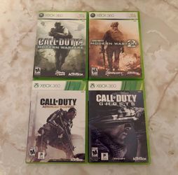Xbox 360 Call Of Duty Bundle Lot Of 4 Games Modern Warfare 1 & 2 Advanced Ghosts
