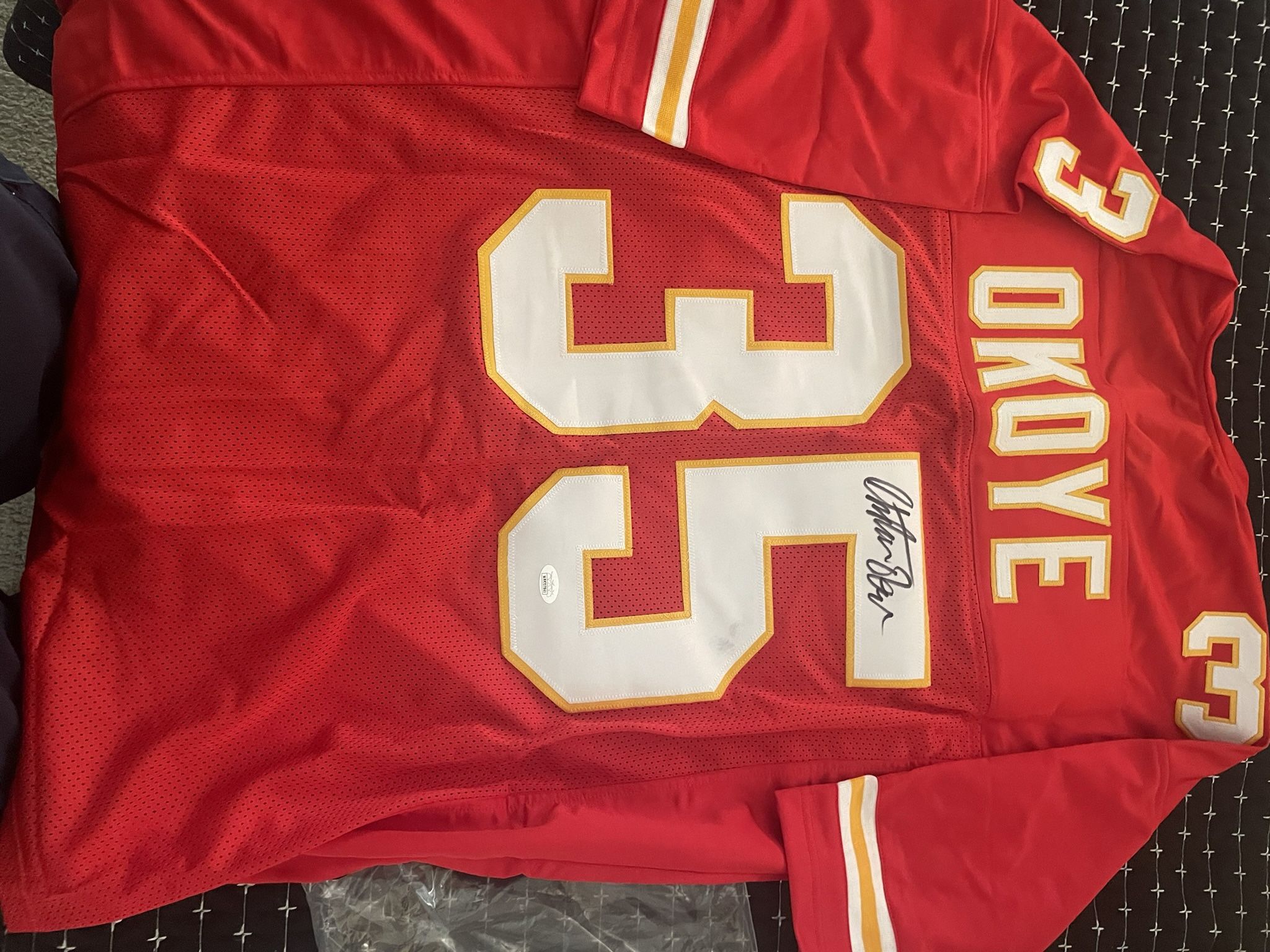 autographed christian okoye jersey