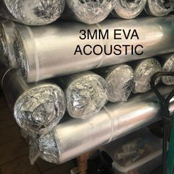 SUPER DUTY 3 MM EVA RUBBER ACOUSTIC SOUND BARRIER UNDERLAY PAD FOR ALL TYPES OF FLOORING .GREAT THERMAL AND MOISTURE BARRIER. 200 sf /ROLL. GREAT FOR 