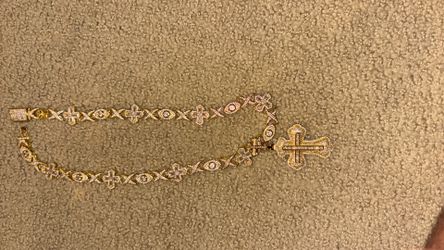Golden Iced out Moissanite Chain 925 silver gold plated with pendant