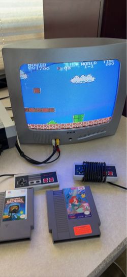 Nintendo NES Console with Games and Controllers
