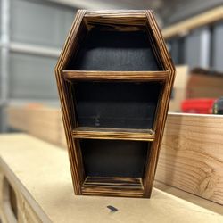 Coffin Shelf (12”) Burned & Black Back Finish
