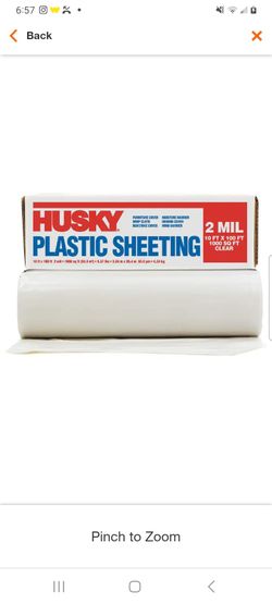 Husky
10 ft. x 100 ft. Clear 2 mil. Plastic Sheeting
