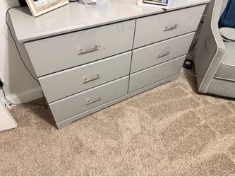Modern Gray 6-Drawer Dresser – Spacious Storage