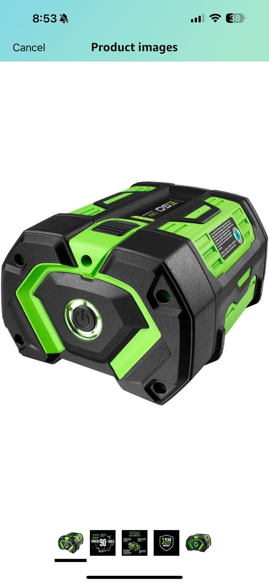 EGO Power+ Battery 56V, 7.5Ah - BA4200T And Charger