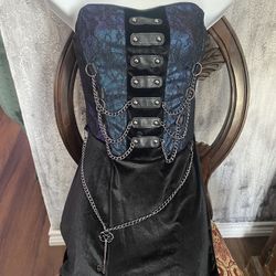 Burlesque Corset Blue/Black Halloween Dress