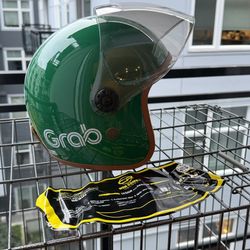 Grab open face helmet w/ visor