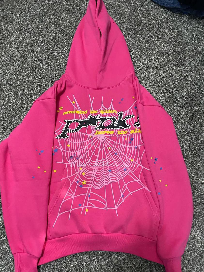 Pink sp5der V2 hoodie