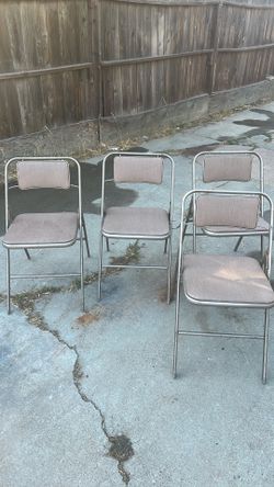 Vintage MCM Samsonite Folding Chairs And Card Table