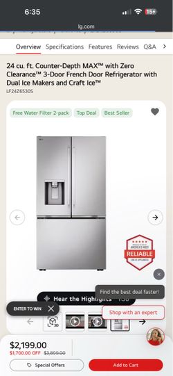 LG 24 cu. ft. 3-Door French Door Refrigerator